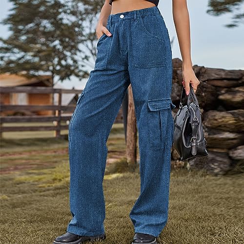 Wide Leg Jeans for Women Casual Loose Cotton Jeans High Waisted Relaxed-Fit Stretchy Baggy Y2K Trendy Denim Pants2