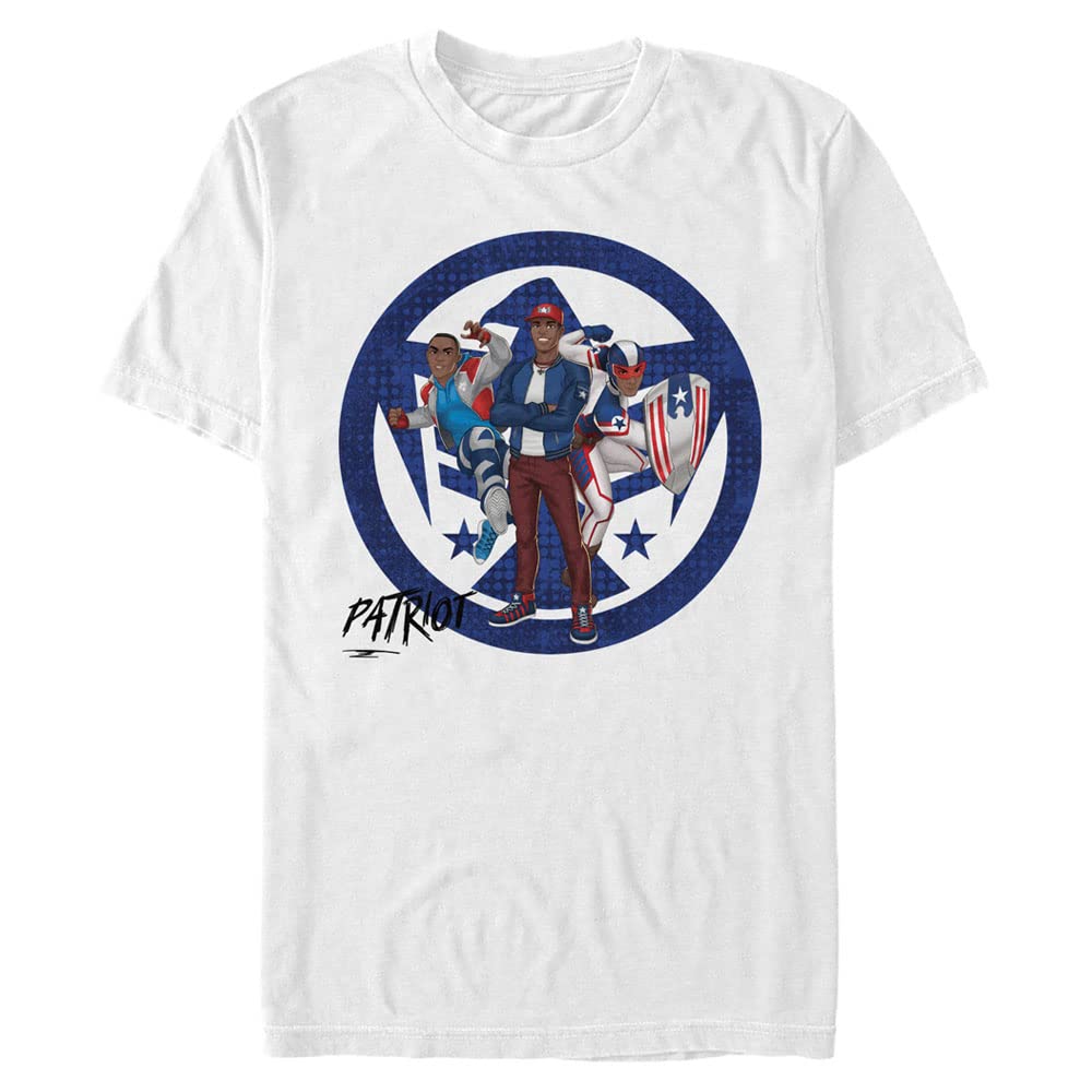 marvelBig & Tall Classic Patriot Men's Tops Short Sleeve Tee Shirt, White, 3X-Large