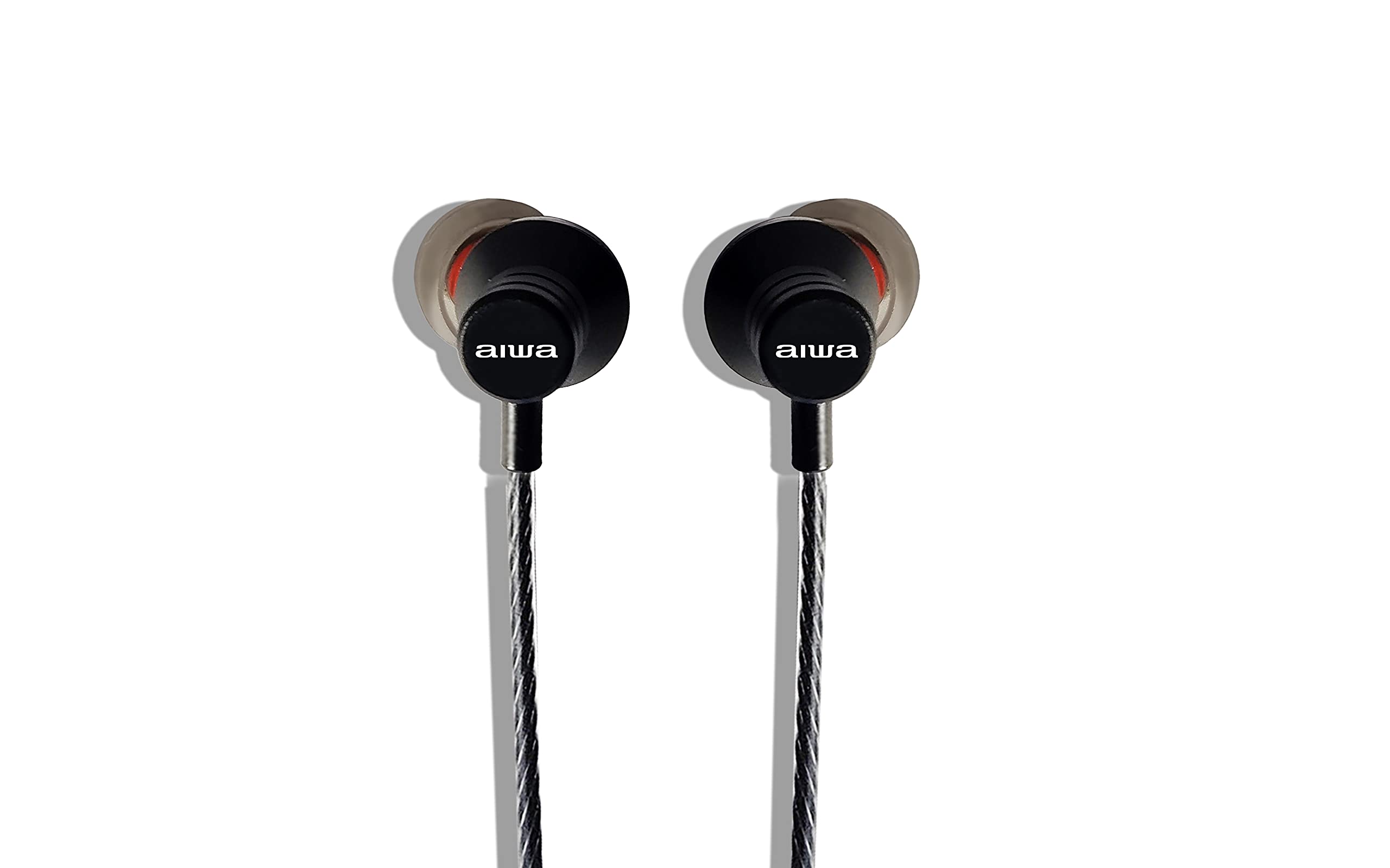 希少aiwa/アイワ STEREO IN-EAR HEADPHONE イヤフォン AIWA Estm-51 Wired in Ear Earphones with Mic Premium Stereo (Metal