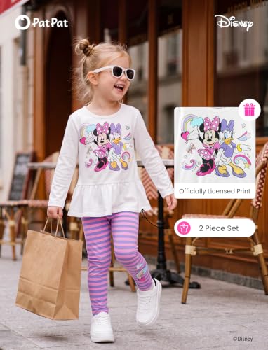 Image of Disney Toddler Girls Clothes Long Sleeve Shirt Leggings 2pcs Outfits Set | Officially Licensed丨Toddler Disney Outfit丨2-Piece Set丨Soft Feel丨Comfy Fit丨Bright Colors丨Lightweight丨Gift-Ready