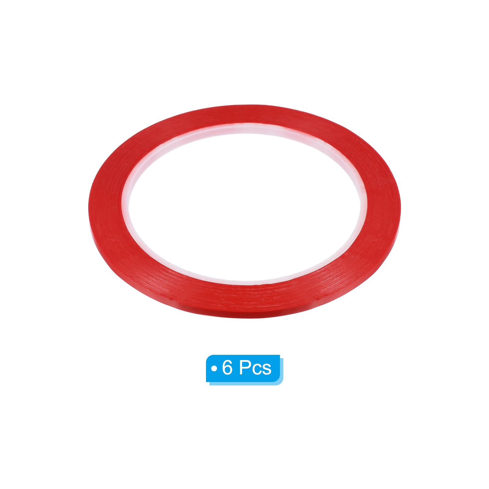 PATIKIL 1/8" Whiteboard Tape, 6 Pack Thin Dry Erase Tape for Graphic Chart Marking DIY Art Red - Image 3