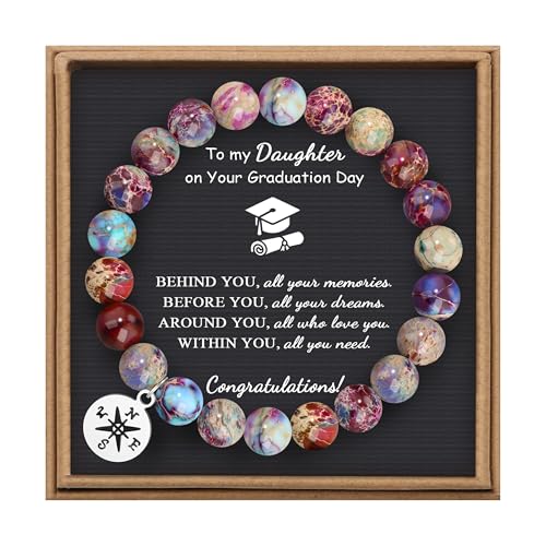 Image of Joycuff Graduation Gifts for Her Him Class of 2026 Graduation Bracelets Inspirational Graduation Compass Bracelet for Women College Graduation Gift for Him Her