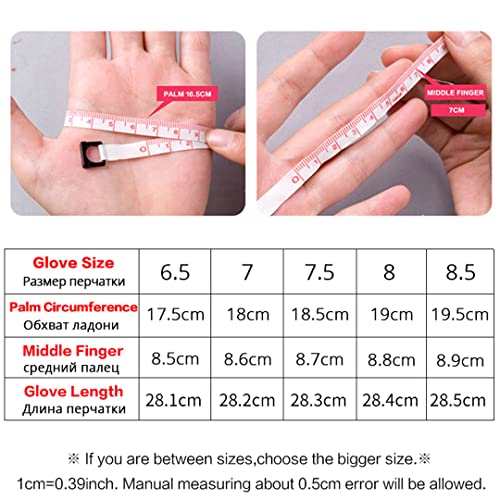 Guantes de Invierno cálidos para Pantalla táctil para Mujer Guantes Largos de Ante de Cuero
