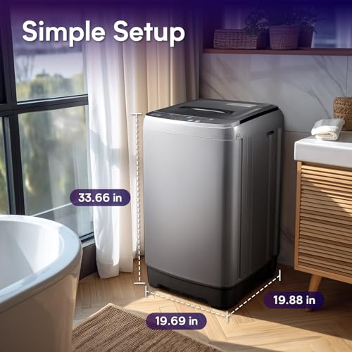 Image of Anypro 17.8LBS Portable Washing Machine, Full Automatic Clothes Washer and Spinner Combo with 10 Programs & 8 Water Levels, Laundry Wash Spin Dryer for Apartment RV Dorm Home, Grey
