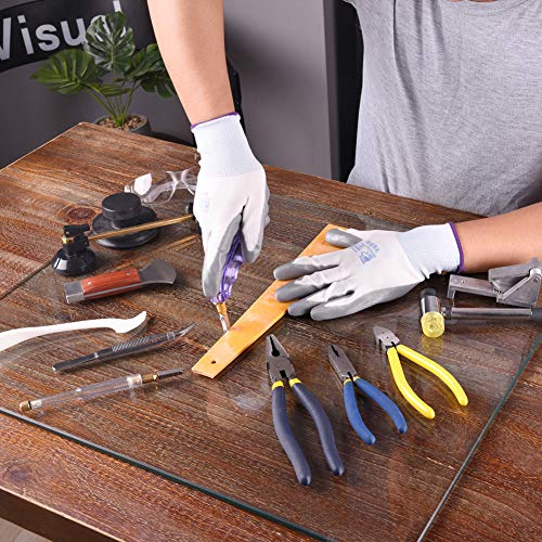 Professional 16 Pieces Mosaic tile and Stained Glass Start-up Tool Set with Carrying Case, Lead Came Kit for Beginner with Cutters, Pliers, Square, Hammer, Fid, Safety Glass, etc. - Thumbnail 5