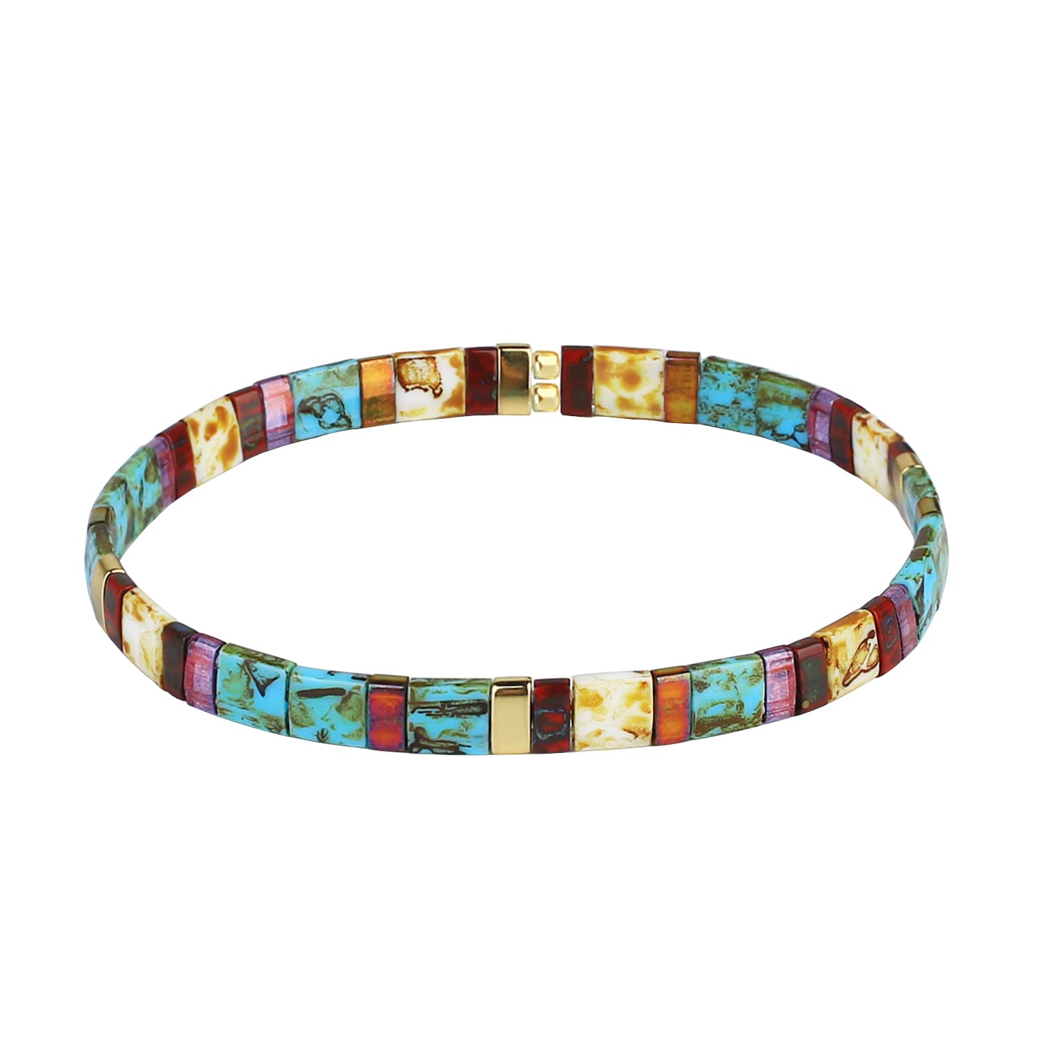 KELITCHKELITCH Fashion Tila Miyuki Beaded Bracelet Colorful Elastic Stretch Bracelets Women Friendship Bracelets Birthday Presents