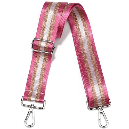 Image of LVYOUME Purse Strap Silver Hardware Wide Bag Straps Replacement Crossbody Adjustable Shoulder Strap for Purses