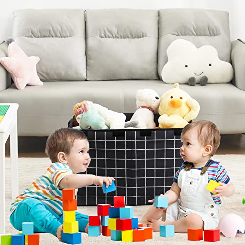 Kids Toy Box Chest With Flip-Top Lid, Large Collapsible Sturdy Toy Organizer For Girls And Boys, Storage Trunk For Playroom, Nursery (82L, Blackwhite) #TOP7