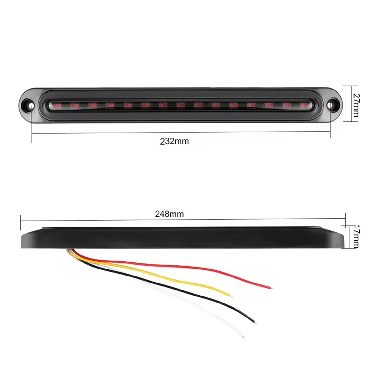 Piloto posterior Luz Freno Trasera LED 3 En 1 12 V Y 24 V, Luz Circulación Diurna, Camión, Autobús Y Camión PILOTO TRASERO