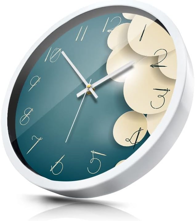 Miniatura 5 de Reloj de pared para decoración de dormitorio, reloj de pared moderno, marco de metal, cubierta de vidrio, número sin tictac, funciona con pilas,