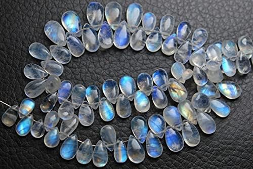 Pierre de lune arc-en-ciel briolette poire pour création bijoux DIY
