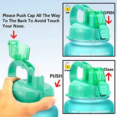 QuiFit Bottiglia d'acqua da 2 litri con cannuccia