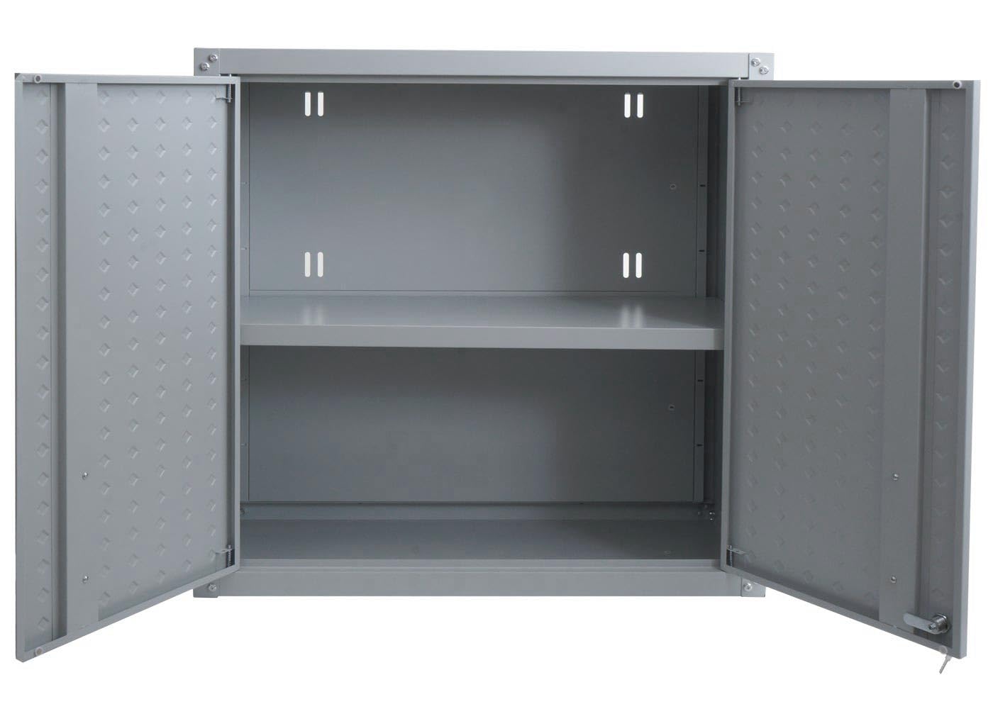Mendler Armario colgante HWC-O52, armario de pared, garaje, con cerradura, de acero 77 x 77 x 31 cm - gris claro