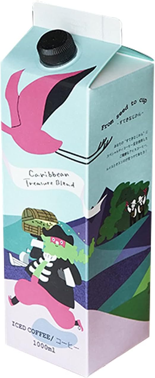 辻本珈琲 スペシャルティ アイスコーヒー 「 カリビアントレジャーブレンド 無糖 」 1000ml 紙パック リキッド　１本 (l)