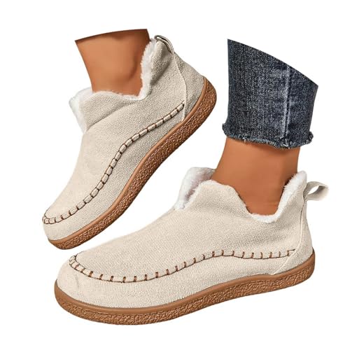 Slippers for Women Outdoor,Women's Memory Foam House Slippers Arch Support Winter Shoes Ladies Warm Fuzzy Furry Lined with Indoor Outdoor Anti-Slip Rubber Sole