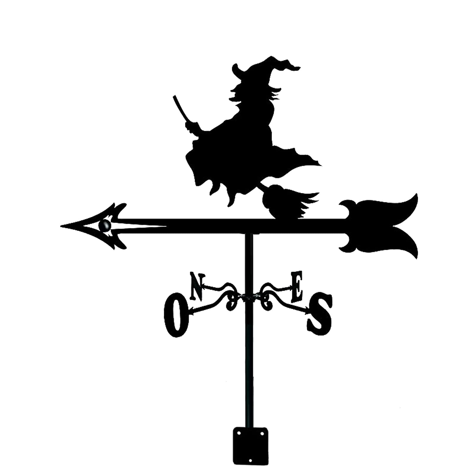TAXXII Weathervane Wind Vane For Yard Direction Indicator, Witch Dragon Hollow Carved Design Stainless Steel Measuring Tool