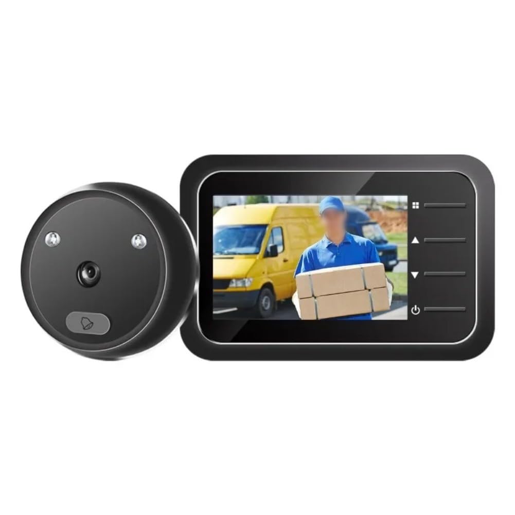 Mirilla digital negra de alta seguridad con pantalla de 2,4 pulgadas y gran angular de 120°