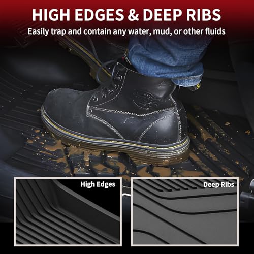 Image of LASFIT Trunk Mats for Tesla Model X & Plaid 6 Seater / 7 Seater 2021-2024 | (Not Fit 5 Seater) 100% TPE All Weather Custom Fit Frunk Mat Sub Trunk Mat Cargo Liners Set Automotive Accessories, 3PC Black