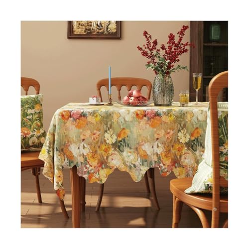 Qxmiguel Retro-Ölmalerei Tischdecke