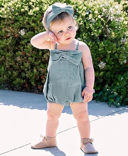 Summer Outfit Infant Baby Girl Romper Denim Sleeveless Halter Jumpsuit Bodysuit One Piece Clothes2
