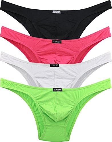 iKingsky Men's Soft Low Rise Bikini Underwear Sexy Mid Coverage Back Briefs