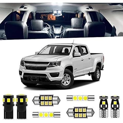 ENDPAGE 13-Pieces White Interior LED Light Kit for Chevrolet Colorado/GMC Canyon 2015 2016 2017 2018 2019 2020 2021 Interior LED Lighting Package + Cargo Lights, License Plate Lights, Install Tool Cover