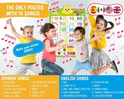 Bilingual Talking Number Poster for Toddlers - English & Spanish Learning for Toddlers. Numbers, Colors, Songs… - Image 5