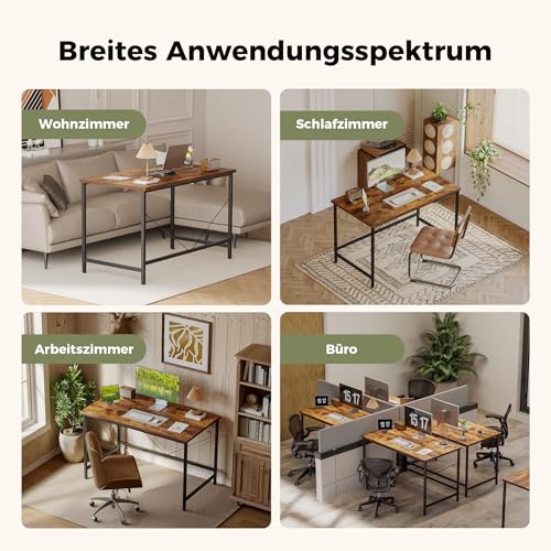 Mericonia Computertisch, 80 x 50 cm Kleiner Schreibtisch Studierschreibtisch für kleinen Raum, Moderner einfacher PC-Schreibtisch, Braun