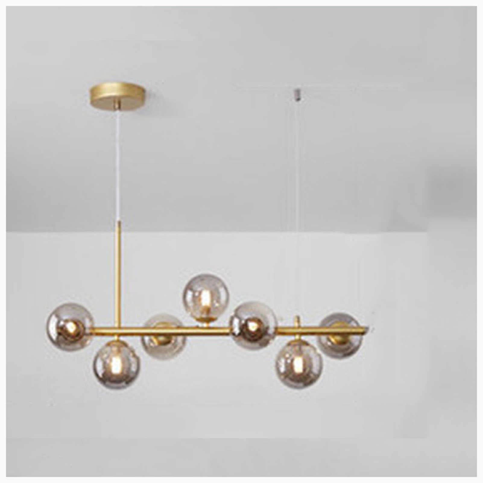 KXEcoLife Modern LED Ceiling Pendant Light, Glass Globe Chandelier, mid Century Sputnik Lighting, for Dining Room Living Kitchen Island