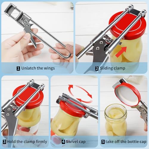 Wahijihe Adjustable Stainless Steel Jar Opener for Weak Hands — view 3