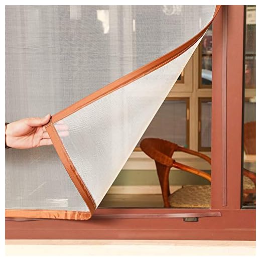 Cozomiz Unik design glasfiber magnetisk fönsterskärm nät anti-fluga mygga insektsnät gardin med magneter för fönster ingen borrning flamsäkert 137 cm x 178 cm vit nät kaffefåll