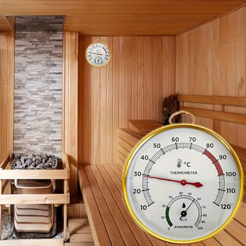 MeevrgR Metal Sauna Thermometer and Humidity Meter Easy 10 * 10cm 100 pack Metal Glass Sauna enhancing any decor this device provides precise humidity data
