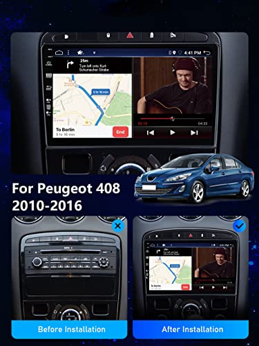 JOYX Android 10 Car Radio Suitable for Peugeot 308/408 (2010-2016), Rear View Camera, 2G + 32G, 9 Inch 2.5D, 2 Din - Image 2