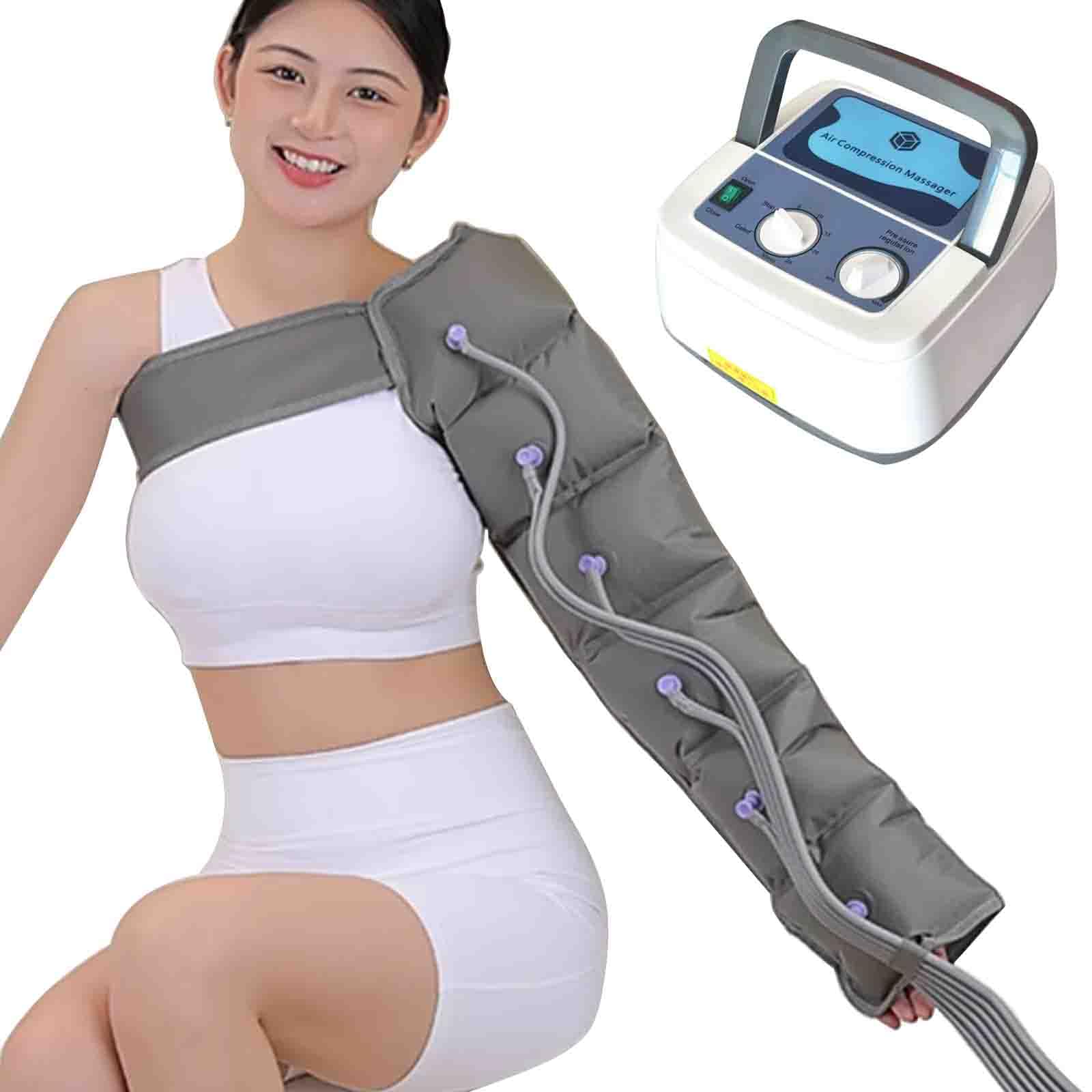 Botas de compresión de aire eléctricas con masajeador, sistema de recuperación de masaje de piernas, botas de presoterapia, compresión secuencial para mejorar la circulación y aliviar el dolor de
