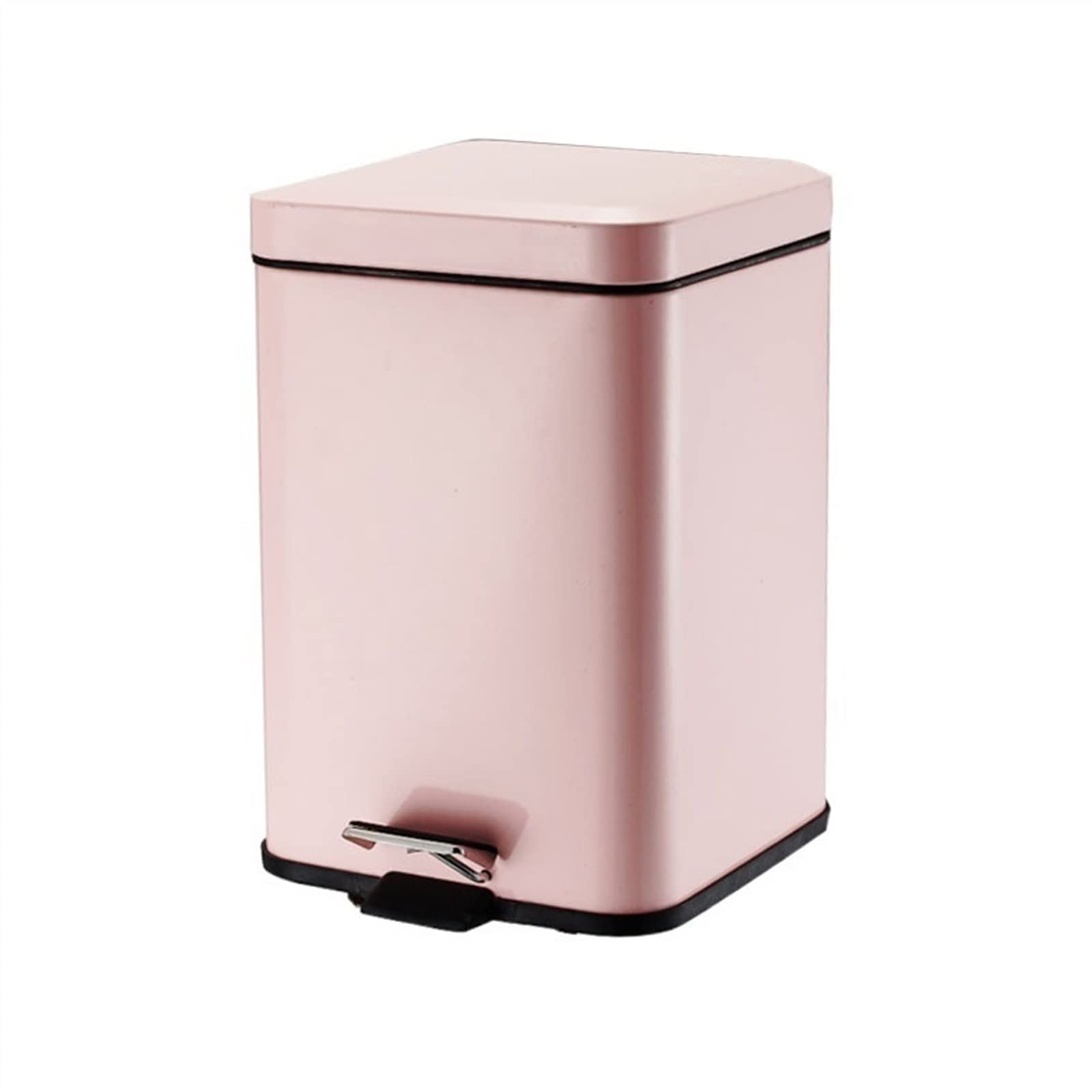Poubelle de rangement élégante rose pour bureau et salon contemporain 6L