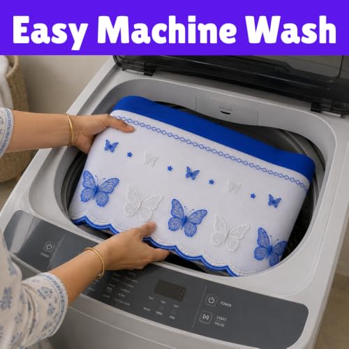 Image of Split AC Dust Cover Indoor Unit | Machine Washable Breathable Net Mesh AC Cover | Anti Dust Protection for 1 Ton & 1.5 Ton Air Conditioner | Easy Install, Reusable (Blue Color)