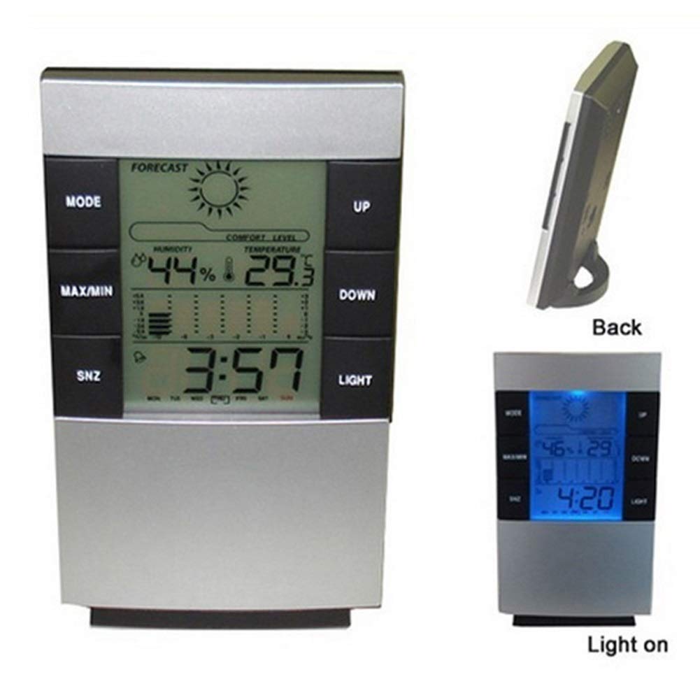 Multifunctional High Precision Indoor Digital Thermometer Hygrometer Alarm Clock Calendar