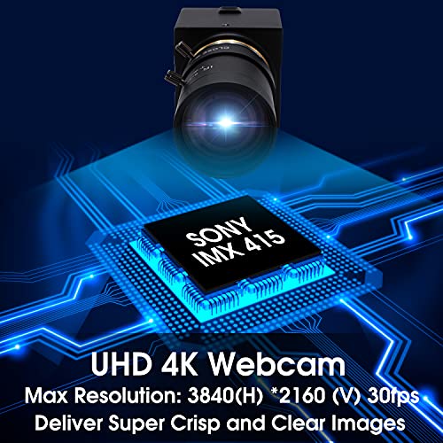 Svpro Webcam 4K Ultra HD Webkamera 10X Optischer Zoom Kamera mit 5-50mm Varifokalobjektiv, 3840x2160@30fps Super High… – Bild 5