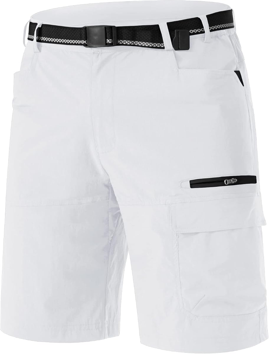 Pantalón corto de verano al aire libre para hombre TACVASEN 7"/10" Cargo Casual Golf Hiking | Ligero, de secado rápido, resistente al agua, elástico, transpirable, absorción de la humedad, 5 bolsillos, vestido, pesca, trabajo de viaje, sin cinturón