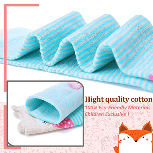 Image of MOGGEI 6 Pairs Kids Girls Knee High Socks Gift Long Crazy Silly Tall Funny Boot Cute Animal Child Fun Socks