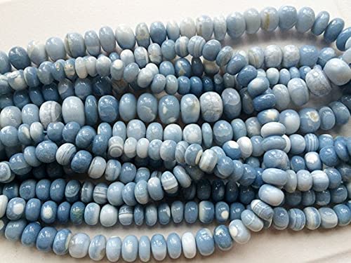Perles Rondelles Opale Bleue minéraux naturels de 6 à 9.5mm pour confection de collier DIY