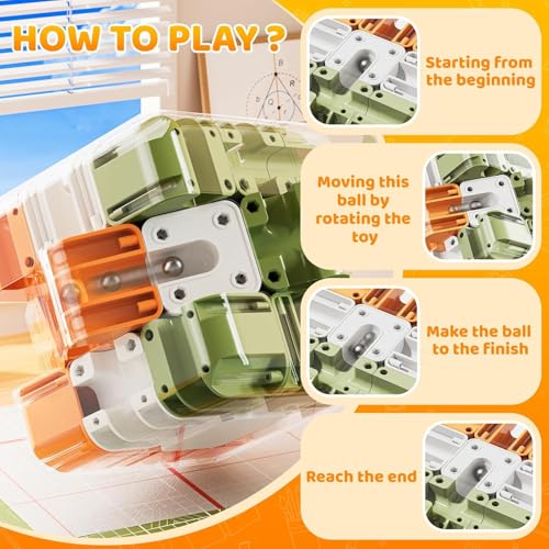 Image of 3D Maze Cube Puzzle Game for Kids & Adults | Large Labyrinth Ball Brain Teaser Toy | Educational Learning Toy for Logical Thinking | Sensory Mind Game | Durable Cube Gift for Boys & Girls