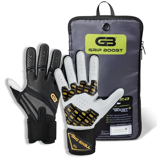 Grip Boost Big Skill 2.0 Adult Lineman Football Gloves (Black/Gold, X-Large) - image 2