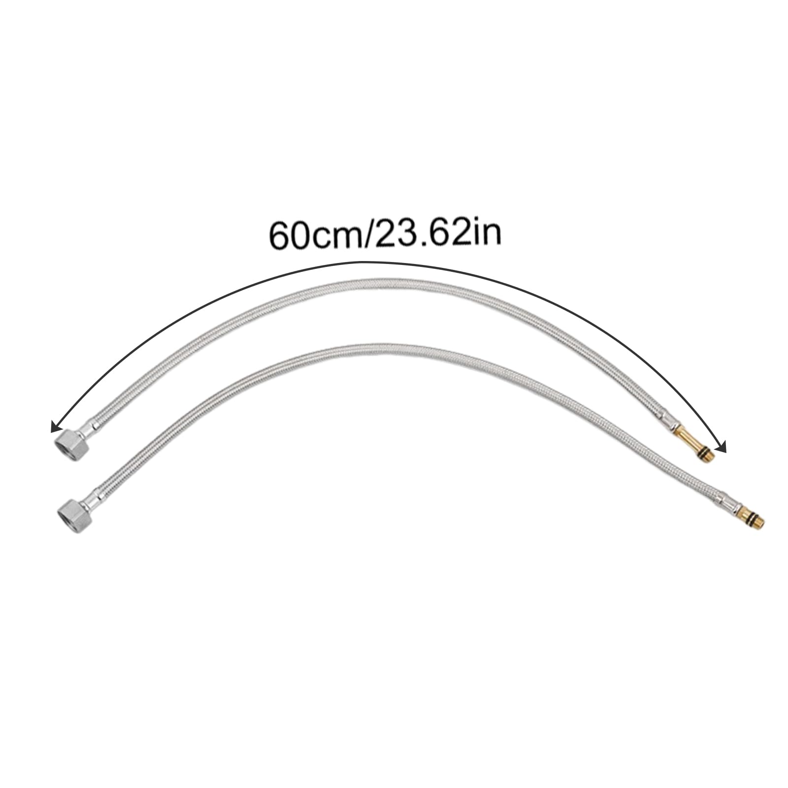 Mitigeur d'évier de cuisine et 2 tuyaux de 60 cm, robinet de caravane, levier supérieur monobloc avec long bec pivotant, robinet traditionnel chromé