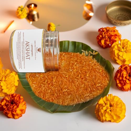 Image of Pure Puja Akshat | 100 Gram | Pack of 2 | Sacred Rice | Blessed with Mantras