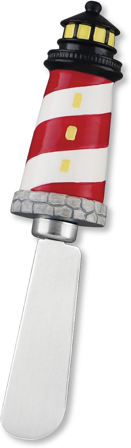 Supreme Housewares Nautical Themed Cheese Spreaders, Hand-Painted Resin Handles with Stainless Steel Blades for Spreading Cream Cheese, Butter, and Jam, Assorted Designs, Set of 4