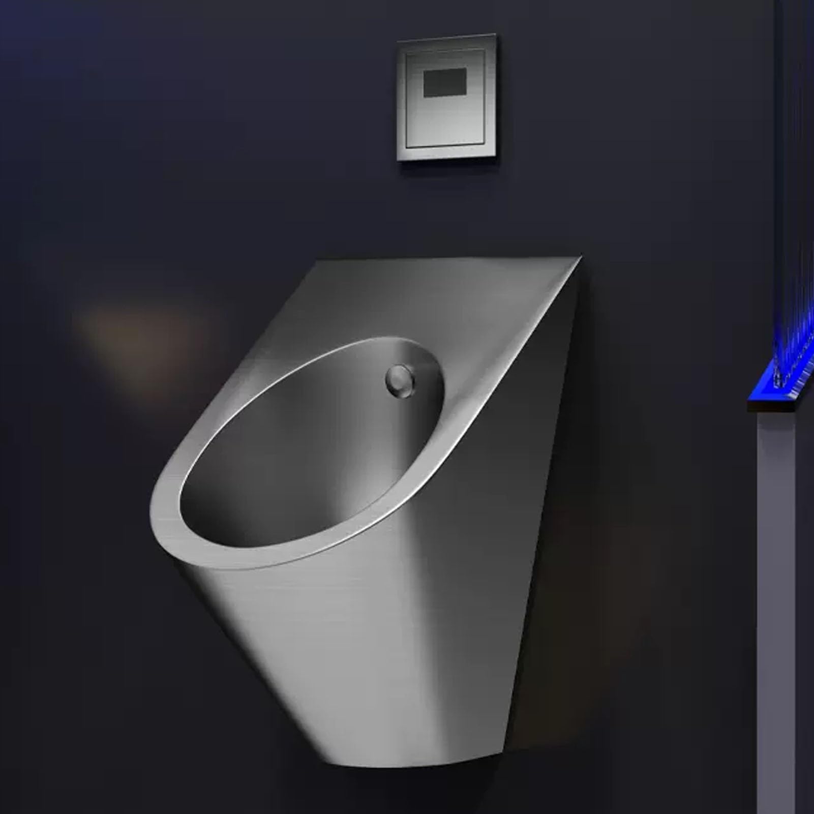 OTQEFTN Automatic Sensor Urinal, Wall-Mounted 304 Stainless Steel Urinal Splash-Proof, Male Sanitary Ware Public Toilet Urinal, for Schools, Public Places