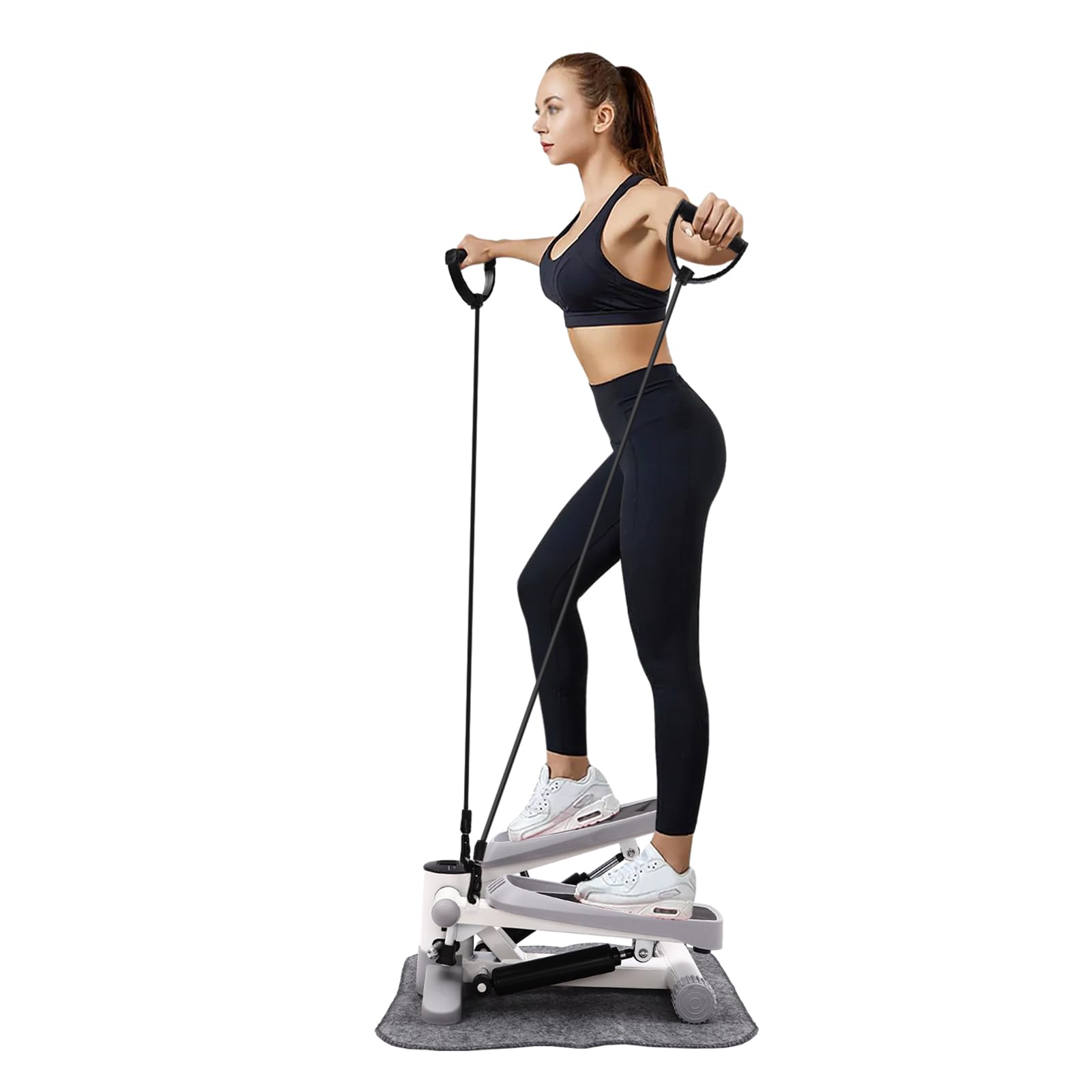 Stepper fitness do domu, 150 kg, mini steppers, stepper z wielofunkcyjnym wyświetlaczem LED, do treningu domowego, taśmy oporowe, do aerobiku, sprzętu treningowego