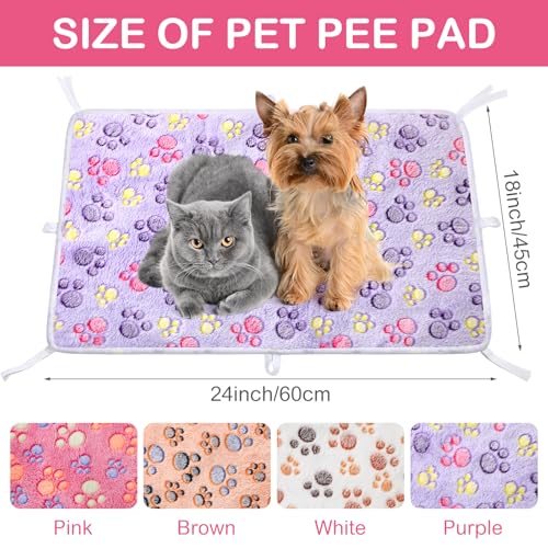 Image of Kajaia 4 Pack Washable Pee Pads with Belt for Pet Crate 18'' x 24 inch Reusable Puppy Pads Waterproof Pet Training Pads Puppy Potty Pads Absorbent Whelping Dog Bed Pad Mat for Playpen Crate