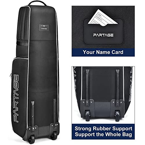 Partage Golf Travel Bag With Wheels, Golf Travel Case For Airlines, 900D Heavy Duty Polyester Oxford Wear-Resistant -Black #TOP5
